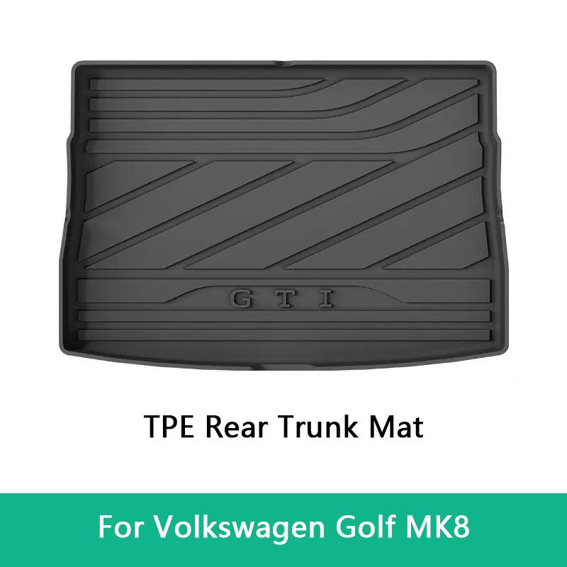 For VW Golf MK8 2025 Car Rear Trunk Mat TPE 3D All Weather Waterproof Non-Slip Trunk Carpet Cargo Liner Floor Mats Accessories