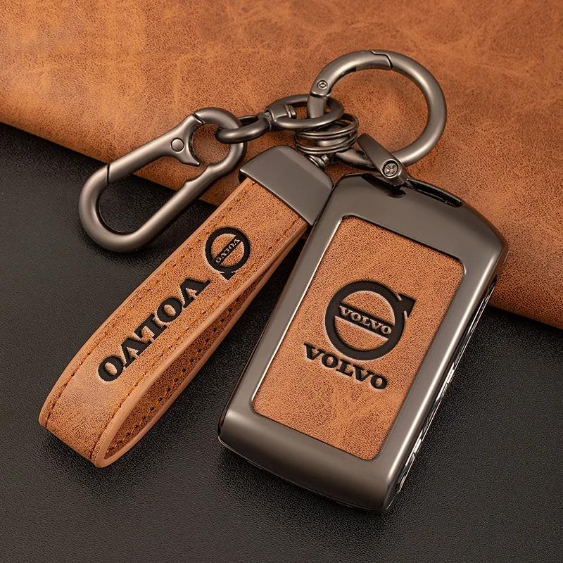 AABBG1 Zinc Alloy Car Key Case Cover Shell Holder Fob For Volvo S60 S90 XC40 XC60 XC90 V90 Polestar 1 Polestar 2 Keychain Car Accessory