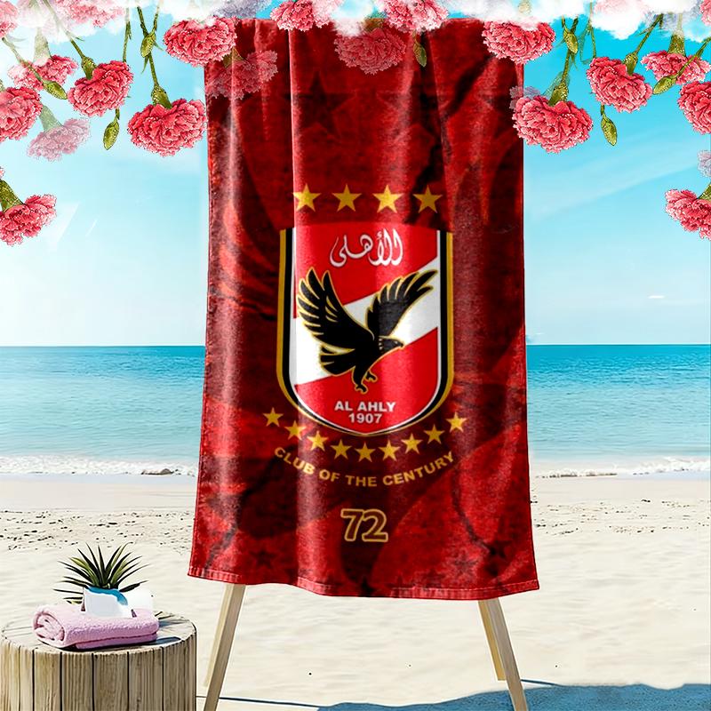 Al Ahly Print Beach Towel, Large Soft Quick Dry Towel for Beach Camping Swimming