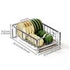 Kitchen Dish Drying Rack, Stainless Steel Organizer, Black, Adjustable Storage Basket Black