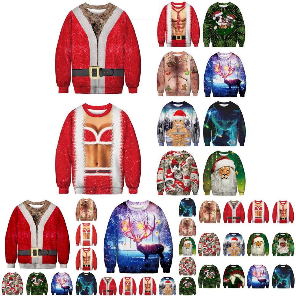 Festive Men's Christmas 3d Graphic Print Pullover Hoodie Sweatshirt With Soft Material