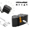 Multi-functional LED headlight, USB rechargeable headlight (with cable), adjustable mode, for outdoor camping and other family emergency lighting