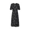 JUZI Annakou Acetate Series Elegant Floral Print V-Neck Dress