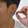 Punk Natural Stone Stud Earrings for Men Boys,Tiger Eye Stone Round Earrings,New Simple Ear Jewelry Gifts