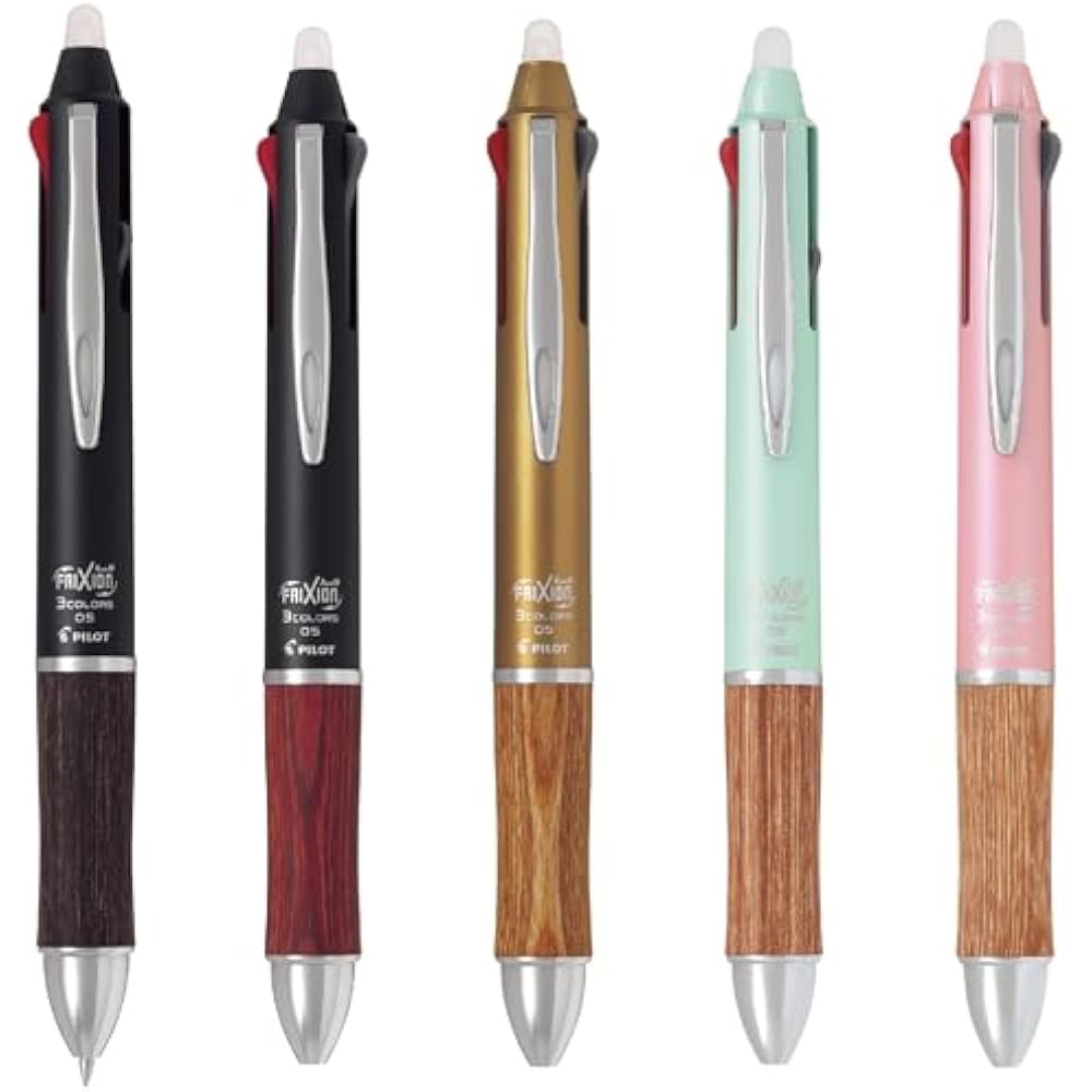PILOT LKFB3SEFCP Multicolor Frixion Ball 4 Wood 0.5mm Coral Pink Ballpoint Pen