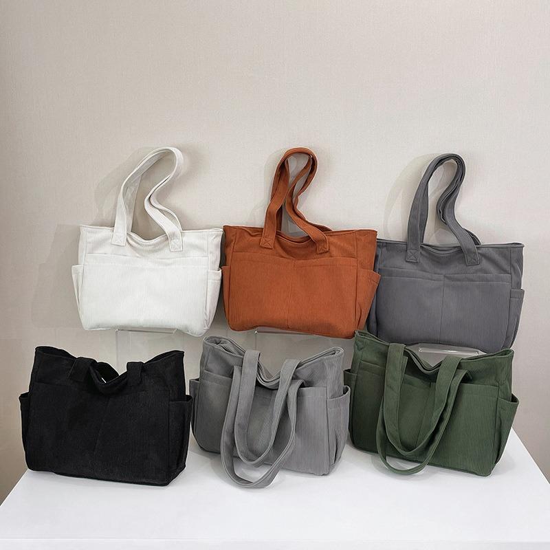 Simple literary tote bag women's new casual shoulder bag large capacity trendy handbag