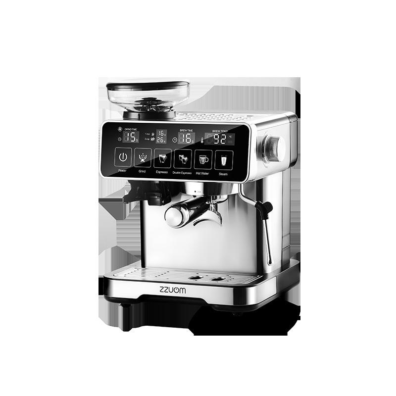 American Fully Automatic Touchscreen Coffee Machine with Built-in Grinder and Steam Milk Frother for Home and Office