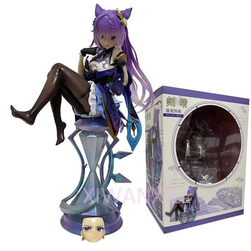 17cm Genshin Impact Keqing Sexy Girl Anime Figure Genshin Impact Klee Action Figure Paimon Figurine Collection Model Doll Toys