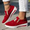 Big Size Sports Single Shoes Muffin Flat Bottom Side Zipper Color Casual Sneakers