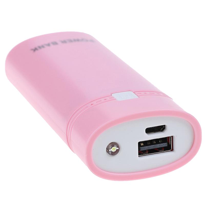 2x 18650 USB Mobile Power Bank Battery Charger Box Case with flashnight