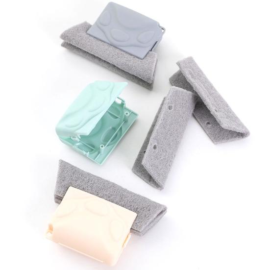 Fensterschlitz-Reinigungsschwamm Langlebiger Anti-Rutsch-Griff Kunststoff Tragbar Platzsparend Fensterfalz-Reinigungstuch für die Küche