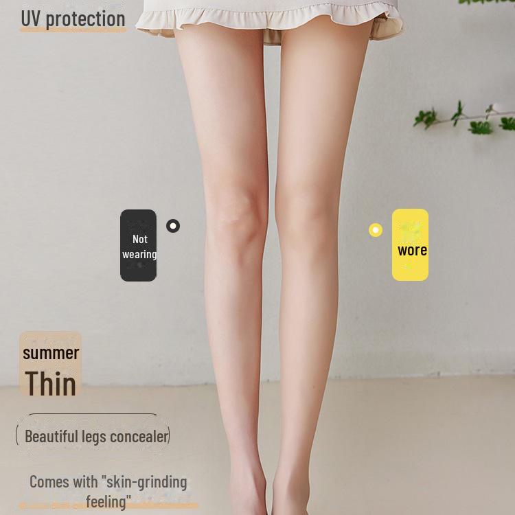 Ultra-Thin Women's Pantyhose: Core-Spun Silk, Anti-Snag, Flesh-Colored, T-Crotch Design