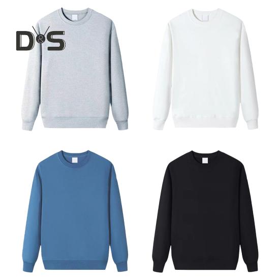 Outono Inverno Homens Top O Neck Solto Cor Pura Punhos Elásticos Pulôver Comprimento Médio Esporte Uso Diário Escola Moletom