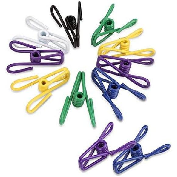 

32Pcs Premium Multi-Purpose Clothesline Utility Clips, Steel Wire Clips by (Assorted Colors)