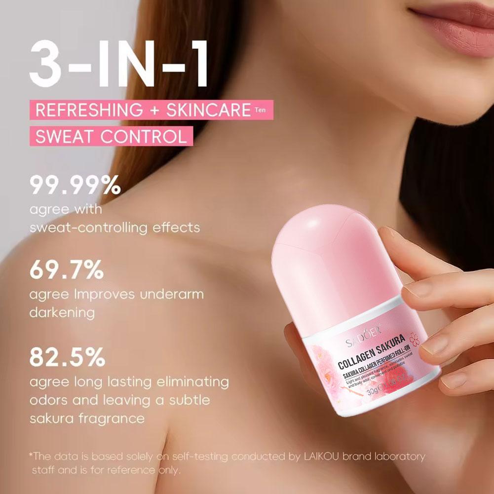 Deodorante Antitraspirante Roll-On Sakura a Lunga Durata – Controllo del Sudore delle Ascelle, Neutralizzatore di Odori 24 Ore, Sensazione Asciutta e Fresca