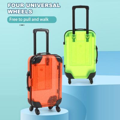 Brinquedo de Mini Bagagem Infantil com Alça Retrátil Grande Capacidade Transparente 4