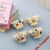 Cartoon Animal Creative Ceramic Bowl Cute Cream Color Household Dessert Bowl Breakfast Bowl Girl Birthday Gift Gift