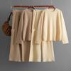 Fashion Round Neck Loose Knit Set For Women's Autumn And Winter Casual Style Wide Leg Pants Two-piece Set