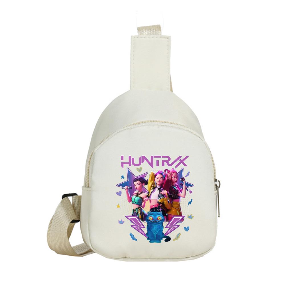 Anime Cartoon K-Pop Demon Hunters Printed Kawaii Chest Pack for Boy Girl Shoulder Bag Student Portable Crossbody Pouch Kid Gift