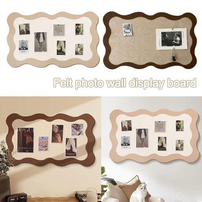 60x40cm Photo Wall Sticker Easy To Install No-drill Felt Board Self-adhesive Message Board Living Room Bedroom Desk Decoration