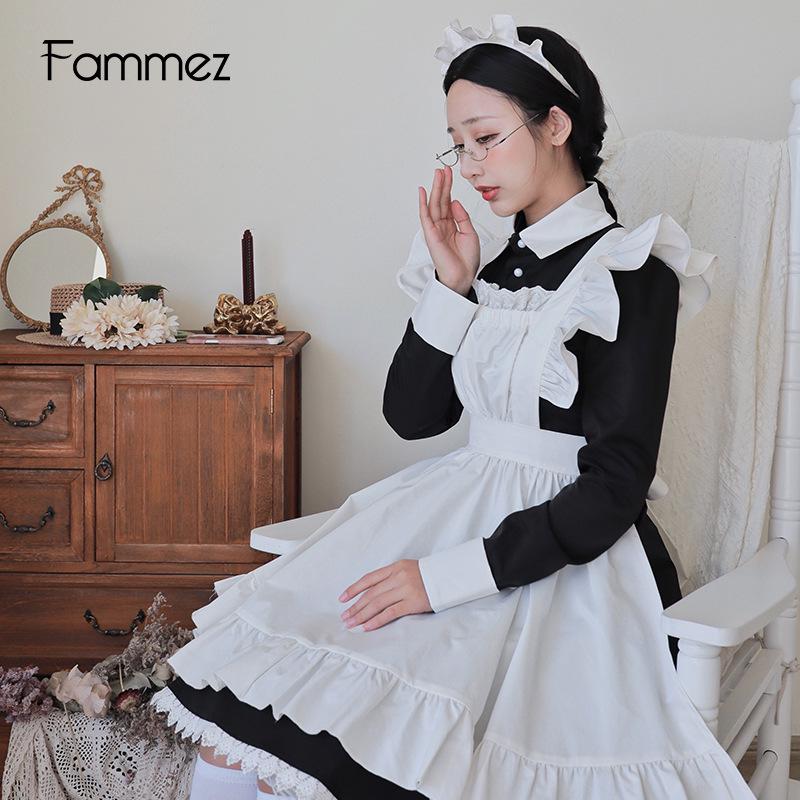 Japanese Lolita Long Sleeve Cosplay Maid Dress LT003