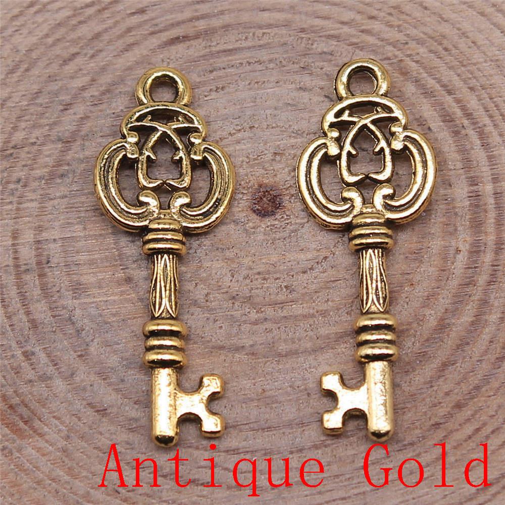 Classic Key Shaped Charms Pendant For Bracelet Necklace Jewelry Making Craft Findings