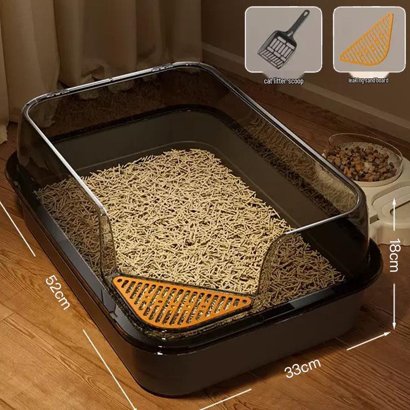 Jumbo Semi-Enclosed Anti-Tracking Cat Litter Box