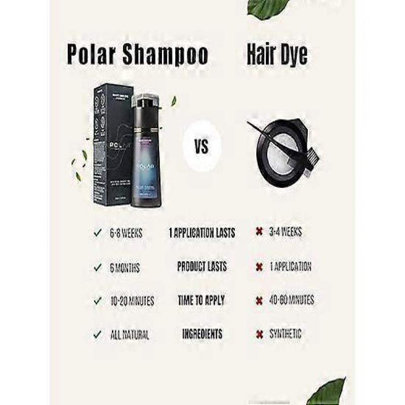 Shampoo Colorante per Capelli, Shampoo Colorante Polare, Shampoo Colorante Istantaneo Polar Haircare, Shampoo Colorante Naturale per Coprire i Capelli Grigi, Adatto per Donne e Uomini