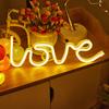 LED Love Neon Sign PS Board and Acrylic Love Sign Lamp with Hanging Holes for Confession Marriage Proposal Warm Colour
