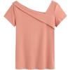 Clearance Women's Slanted Shoulder Modal Cotton Short Sleeve T-Shirt - Stylish & Comfortable