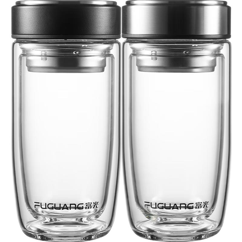 Fuguang Double-Layer Borosilicate Glass Tea Infuser Bottle 590ml
