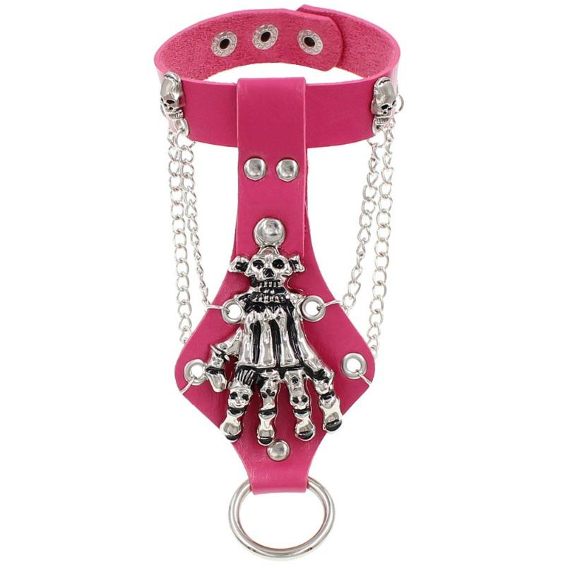 Eco-friendly PU Leather Punk Gothic Skull Claws Retro Ring Bracelet Bracelet Bracelet Jewelry