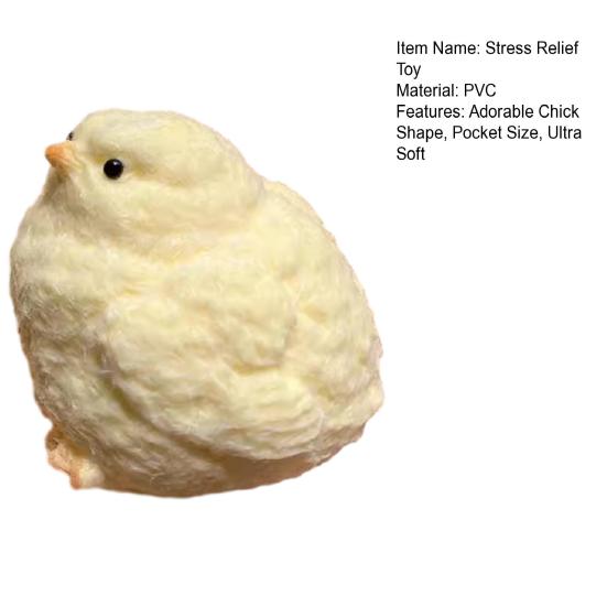 Handmade Chick Stress Relief Toy Pocket Size Ultra Soft Chick Squeeze Fidget Toy Anxiety Release Chick Pinch Sensory Toy Easter Stuffers