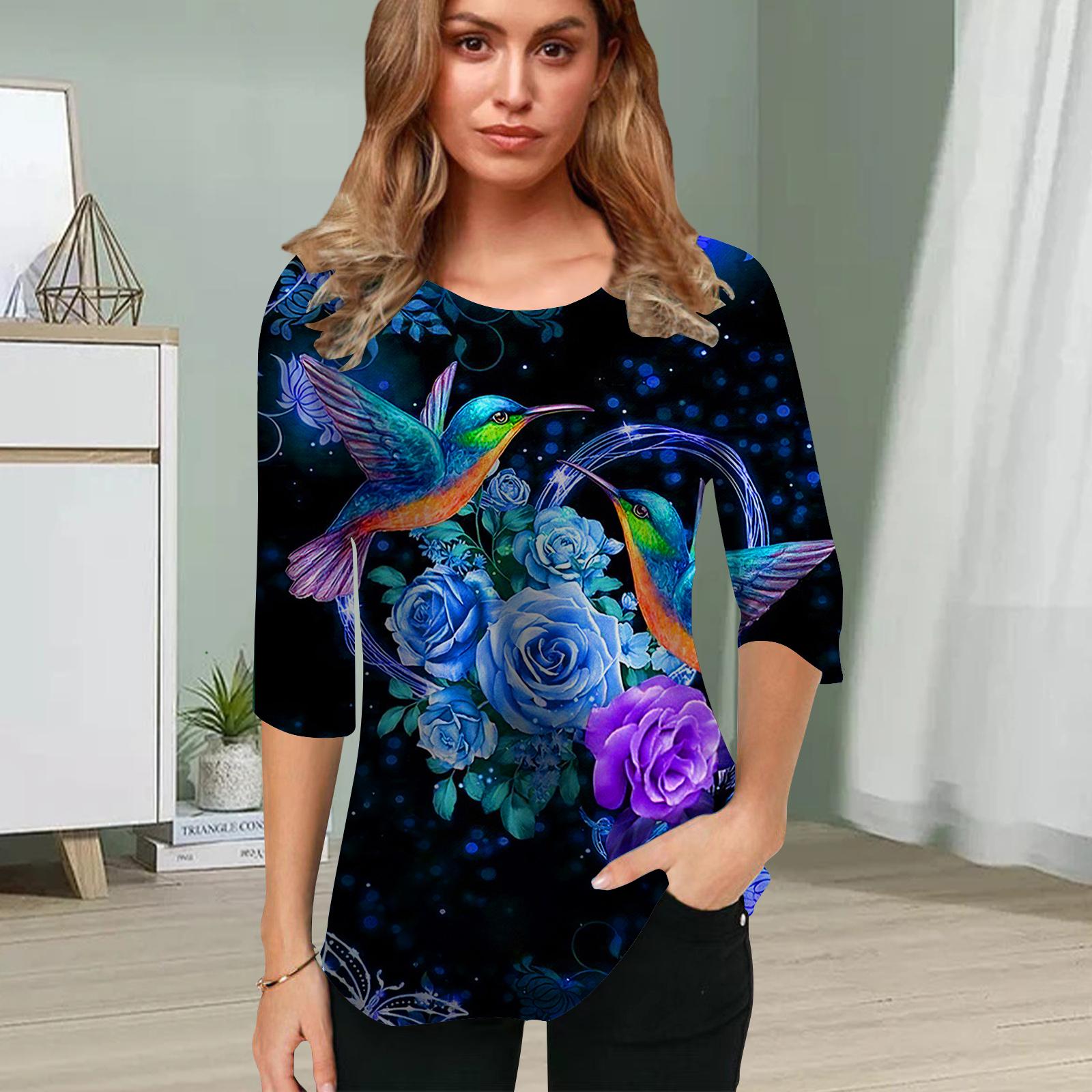 Женская блузка с принтом 3D сороки — фото 4