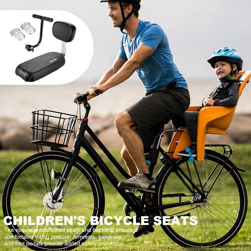 Cycle Accessories Parts Bicicleta Bicycle Rear Seat Saddle Bicycle Child Seat With Back Rest With Handle Armrest Footrest Pedals
