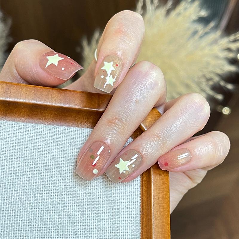 Verlaufende Bernstein-Goldfolie Abnehmbare Nagelsticker - Herbst/Winter-Kollektion