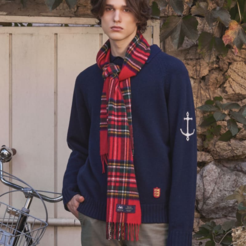 ABRAHAM MOON Merino Wool Muffler 25cm - Royal Stewart