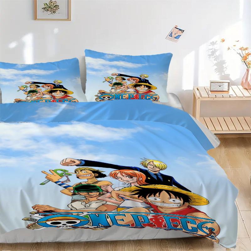 One Piece Bedding 3 Piece Set HD Print Duvet Cover Pillowcases for Teens Adult Bedroom Decoration Christmas Gift C3116