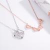 A Woman Wearing Four-leaf Clover Necklace, Lucky Four-leaf Clover Pendant, Collarbone Chain, Sweater Chain, Neck Chain