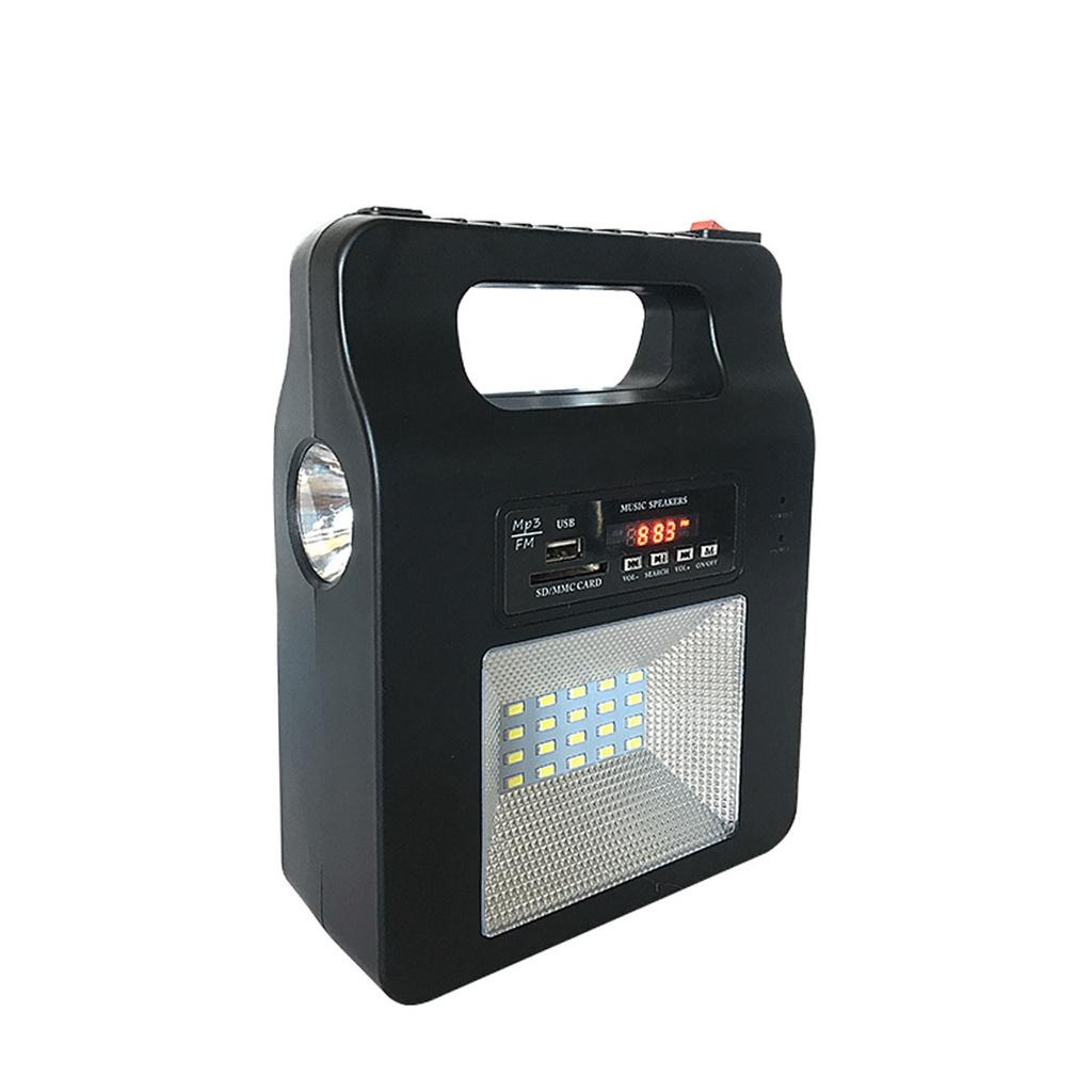 5W USB Charger Home System Solar Power Panel Generator Kit FM bluetooth Speaker with 6V 3 LED Bulbs Light Outdoor Lighting