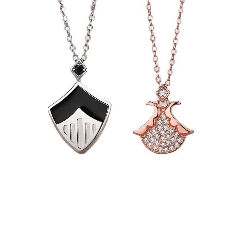 Princess and Knight Couple Necklace Original Pair of High-end Niche Design Qixi Festival Valentine's Day Gift