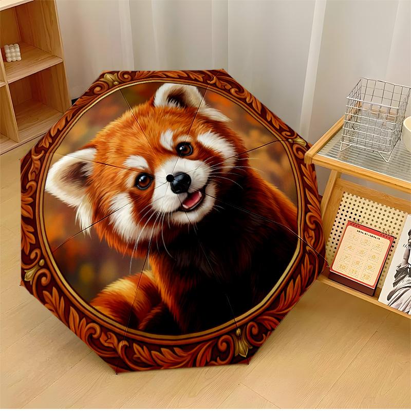 

Pandas in Bamboo Scene Printed umbrella windproof folding umbrella portable sun and rain umbrella suitable for gifting