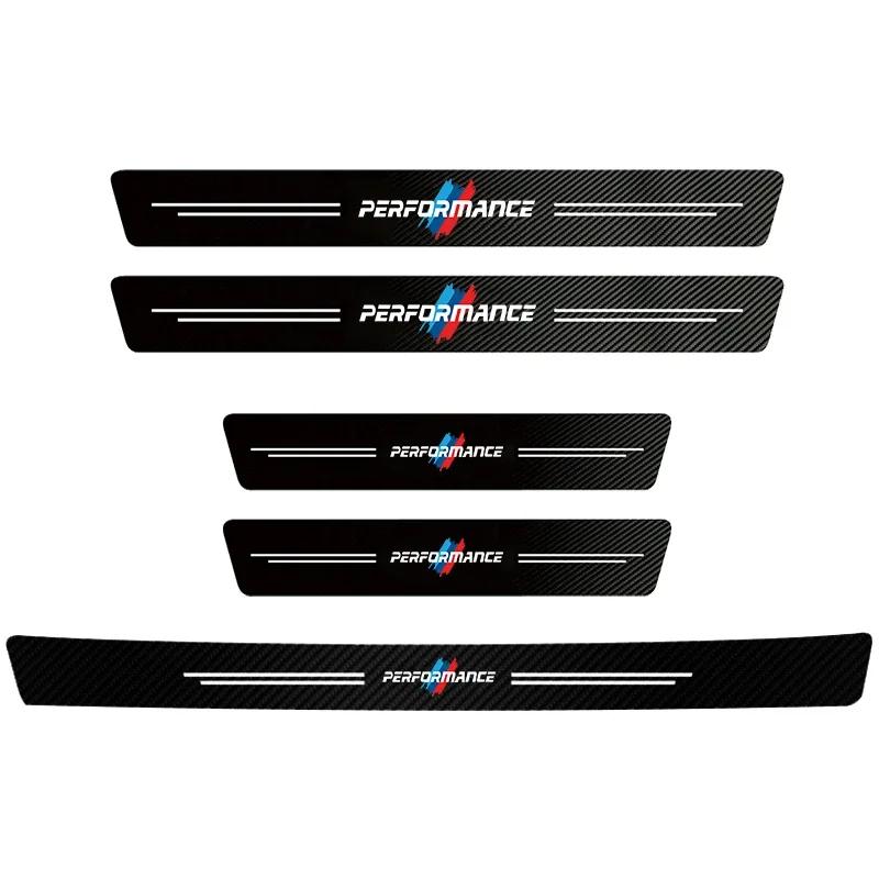 Carbon Fiber Car Stickers Door Sill Protection Film Accessories For BMW Performance X5 X6 E30 E34 E53 E61 E62 E93 GT G30 G20 G05 MD2