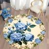 Free Shipping Round Floral Carpet with Blue Roses for Elegant Living Spaces Round Carpet for Home Sofa Bedroom,gift