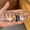 5Pcs Mini Doll Guitar Pendant Cute Labubu Doll Decor Accessories Cartoon Pendant Dollhouse Decor Plush Dolls Dress Up Toy