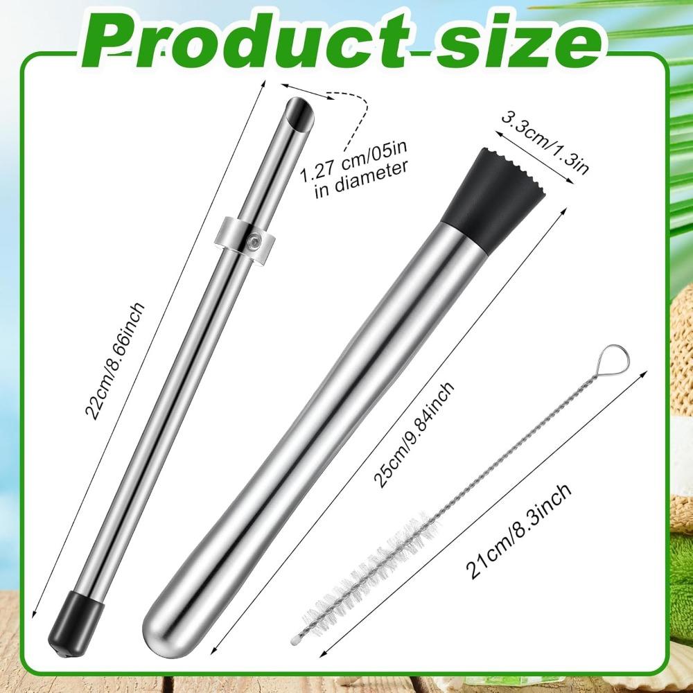 Efficient Straw Puncher Stainless Steel Lemonade Stand Supplies Beverage Mixer  for Plastic Lids