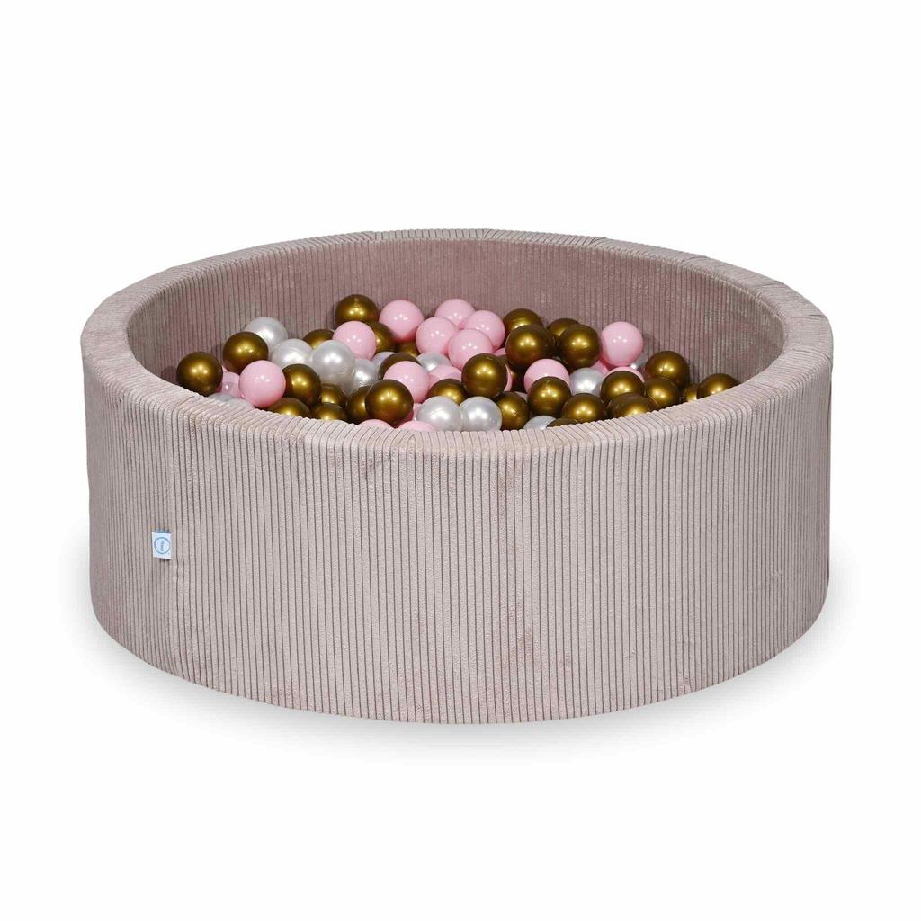 Dry pool 110x40 Corduroy Light pink 500 balls: pearl, light pink, old gold