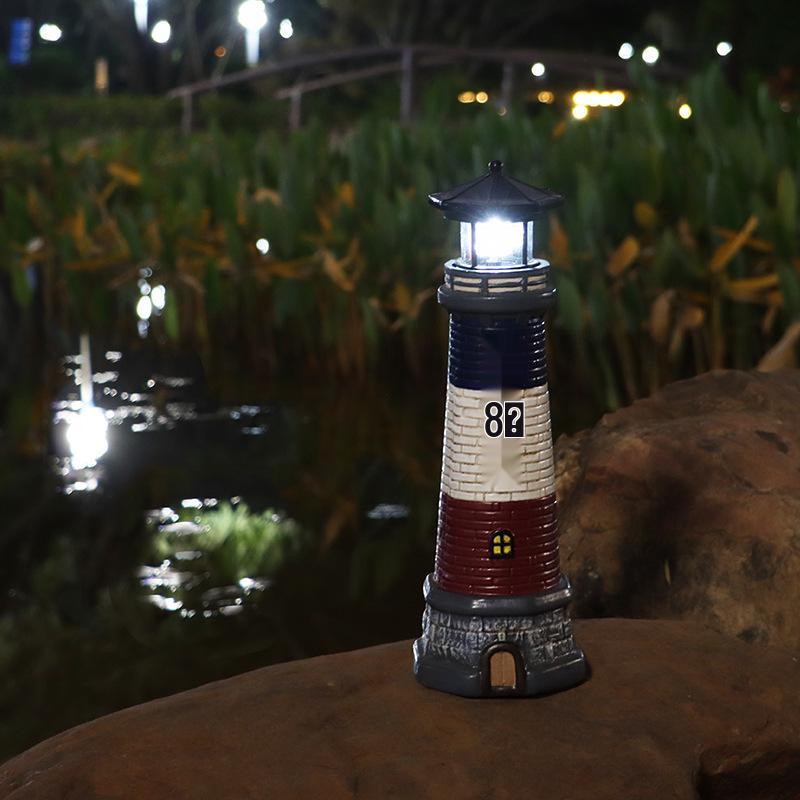European Outdoor Solar Lighthouse Garden Ornament Waterproof Lamp