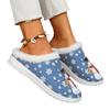 European and American Christmas Snow Cotton Slippers Women's Winter Fleece Flat-bottomed Women's Half Slippers