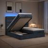 Ottoman Bed with Mattress and LED Dark Gray 160 x 200 cm Velvet